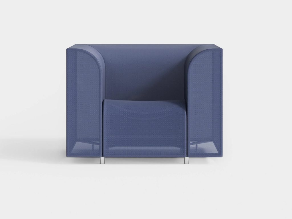 Sheer chair over metal frame