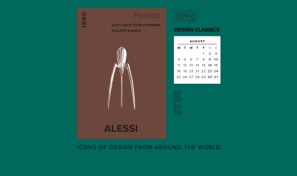 Download our August calendar featuring the design classic that is the Juicy Salif lemon squeezer
