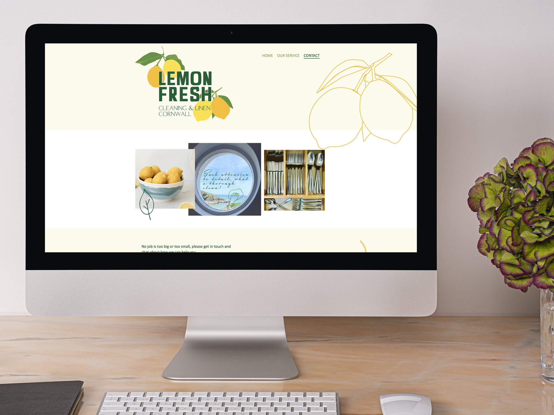 Website design for Lemon Fresh Cleaning in North Cornwall
