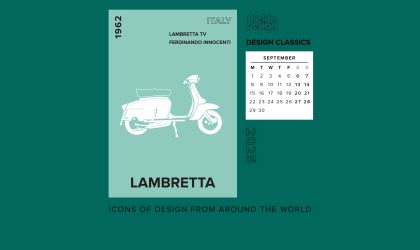 Download our illustration of the Lambretta scooter design icon