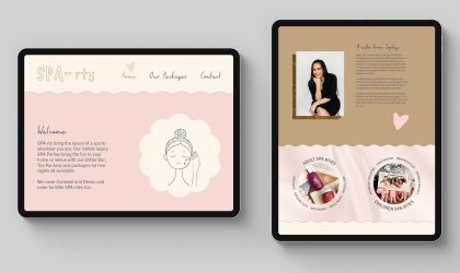 Responsive web design for SPA-rty Cornwall luxury spa parties