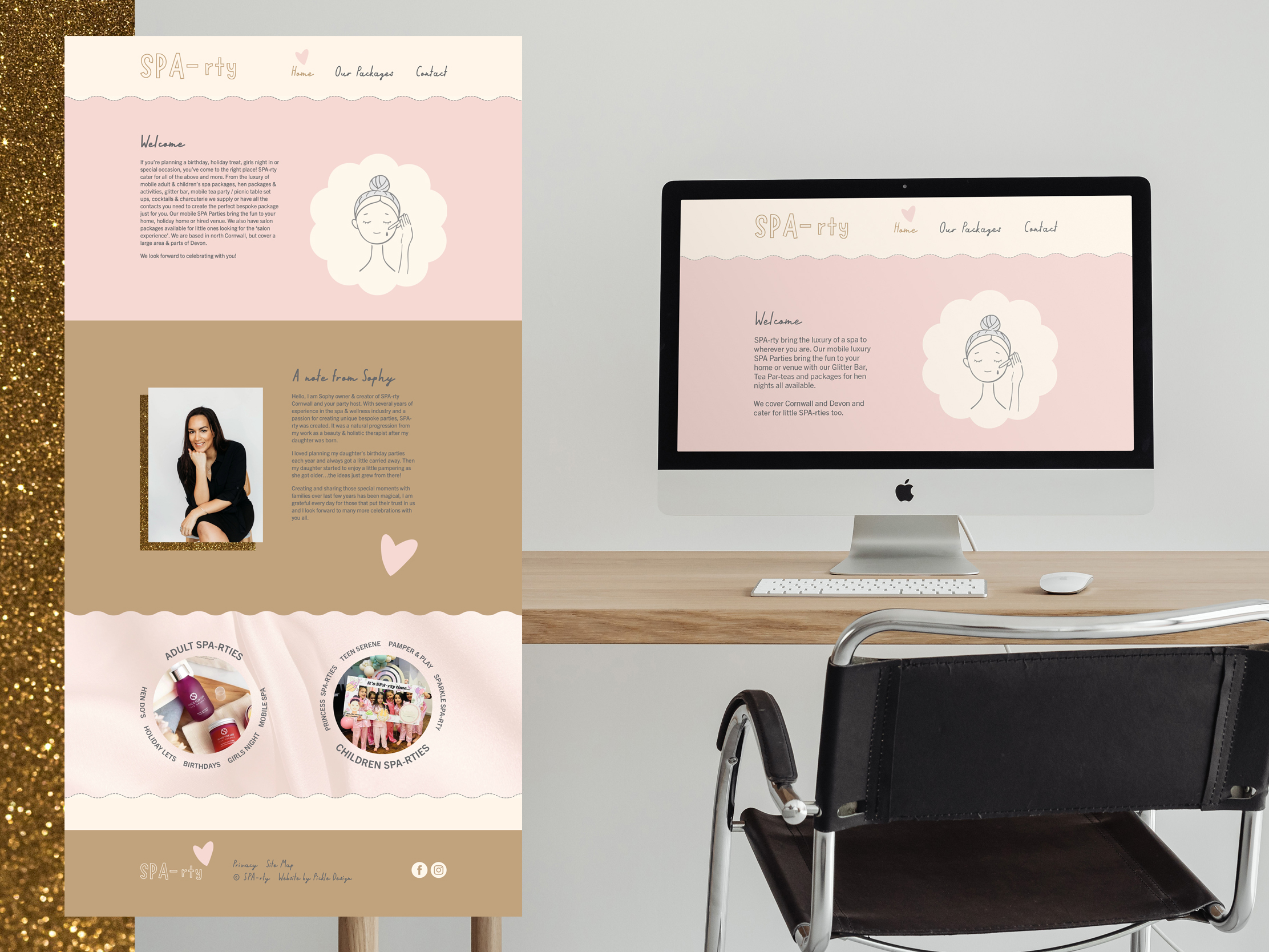 Responsive website design for SPA-rty Cornwall luxury spa parties