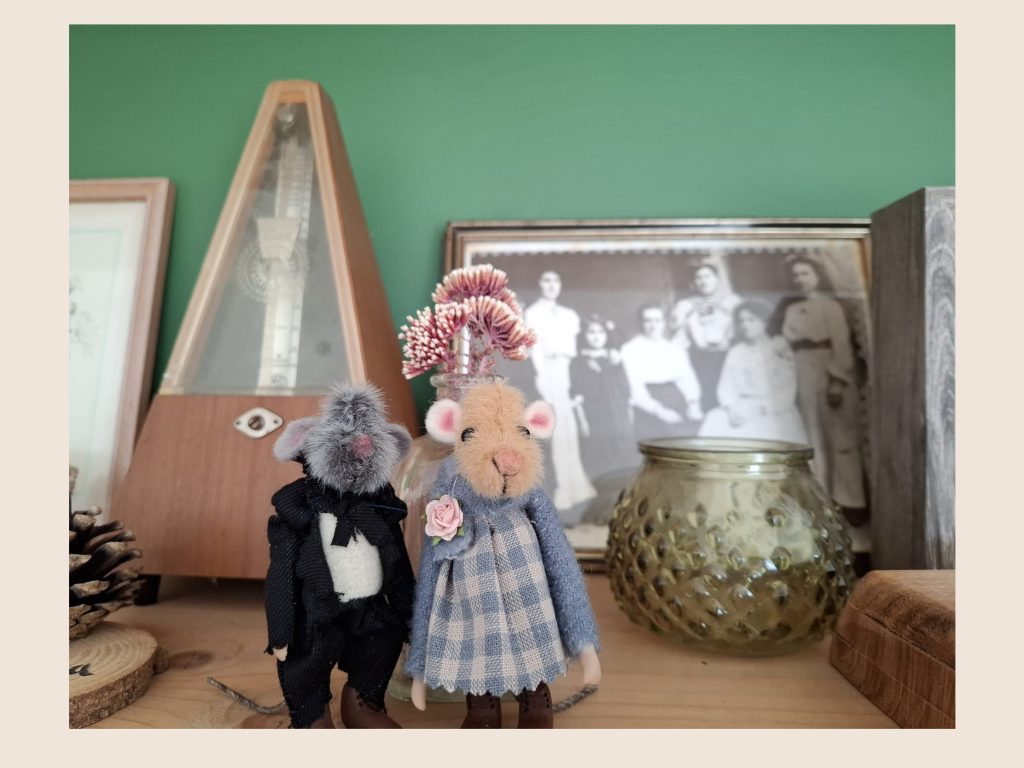 Posing with the ancestors