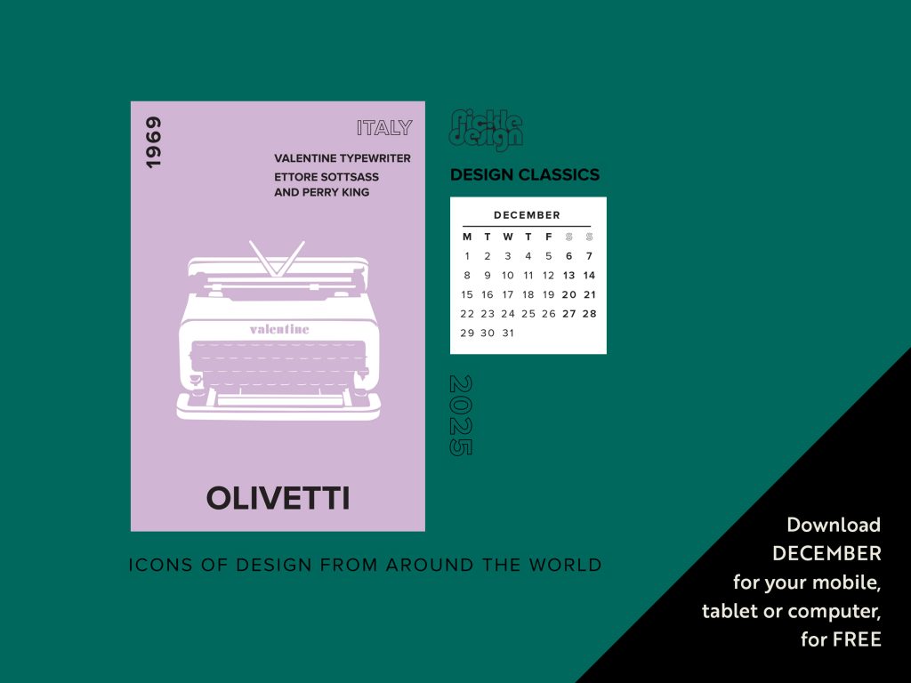 December-Calendar-Free-Download-Olivetti-Valentine-Typewriter-Design-Classic