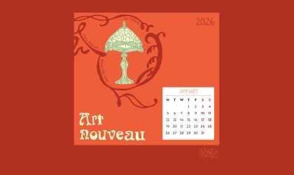 Download our Art Nouveau illustration from our calendar of the Dragonfly Tiffany Lamp