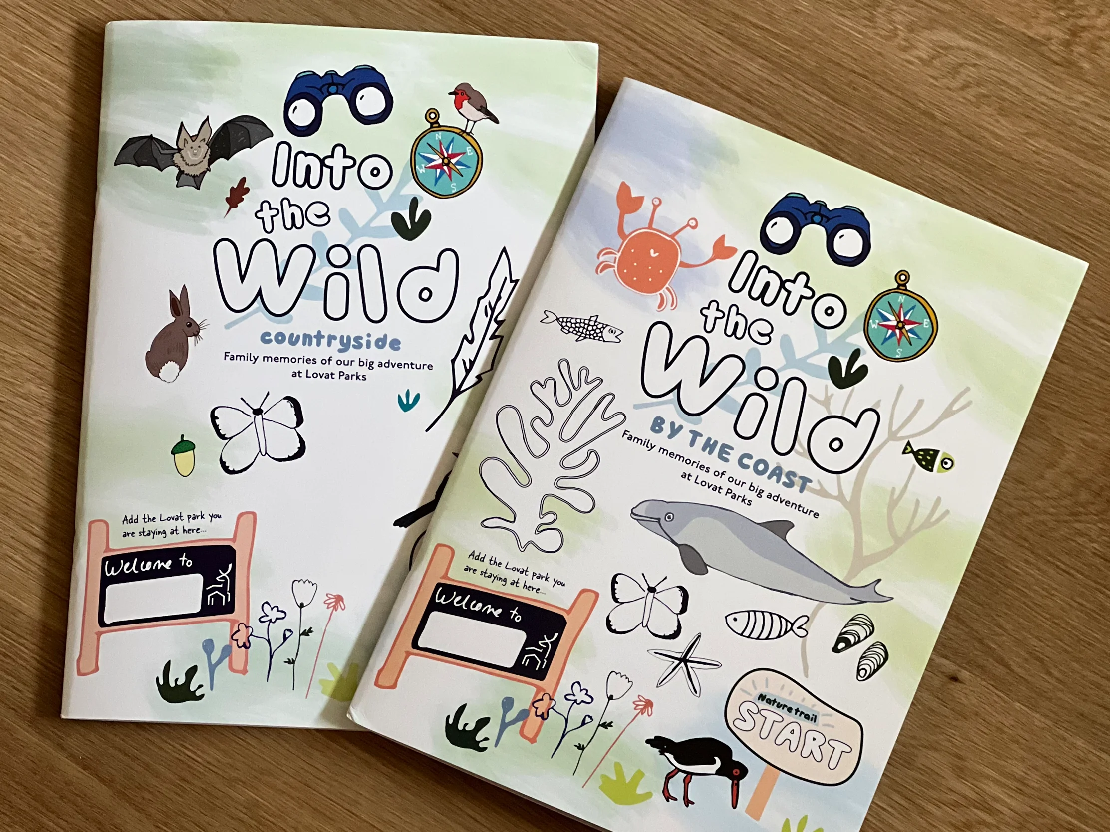 Into the Wild countryside and coastal children's activity books designed for Lovat Holiday Parks